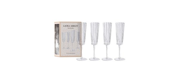 Laura Ashley – Σετ 4 Τεμ. Φυσητό Ποτήρι Σαμπάνιας 21 cl – Glass – 183514