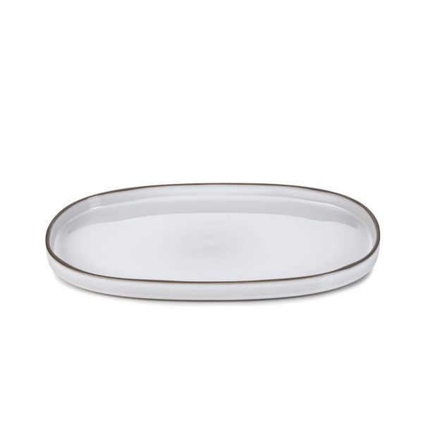 CARACTERE WHITE CUMULUS OVAL PLATE 35