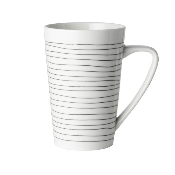 Dutch Rose-Mug XL White with Black Stripe – 180363