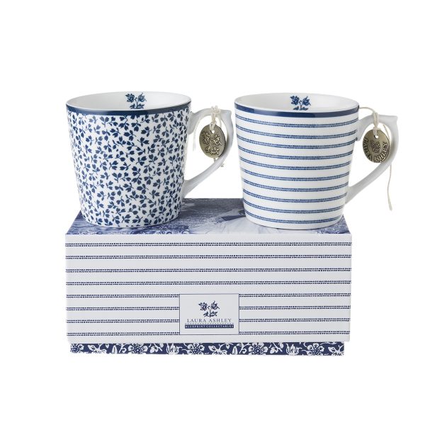 Laura Ashley-Blueprint Σετ 2 mini κούπες σε κουτί δώρου Floris και Candy Stripe – 183288